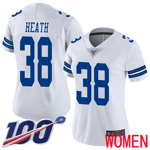 Women Dallas Cowboys Limited White Jeff Heath Road #38 100th Season Vapor Untouchable NFL Jersey->women nfl jersey->Women Jersey